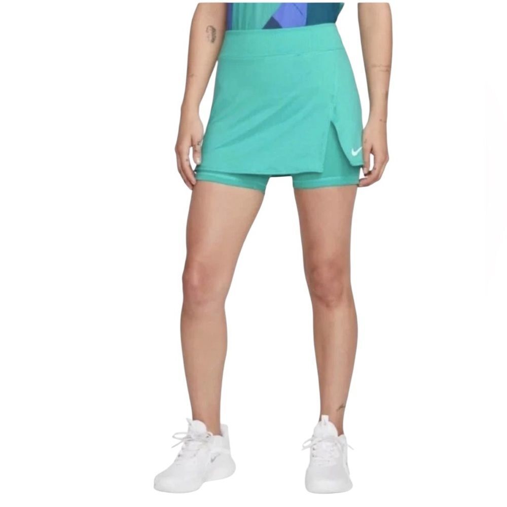 Nike Dri FIT Victory Skirt Skort Stretch Washed Teal White  DH9779 Womens XL